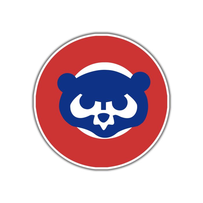 Chicago Cubs - Red Circle with Cub - Iron On - Custom Size