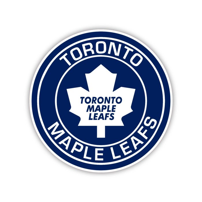 Toronto Maple Leafs - Dark Blue Circle With Name - Iron On - Custom Size