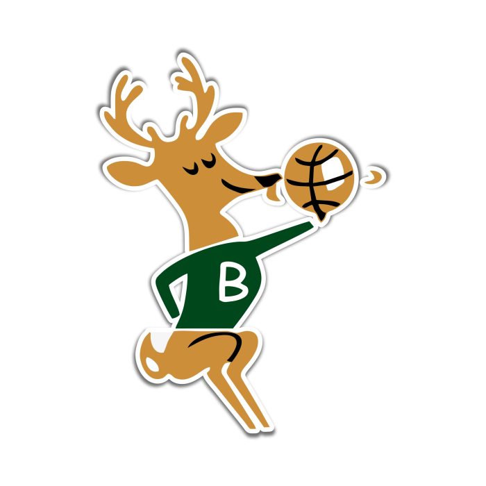 Milwaukee Bucks - Deer With Basketball - Iron On - Custom Size