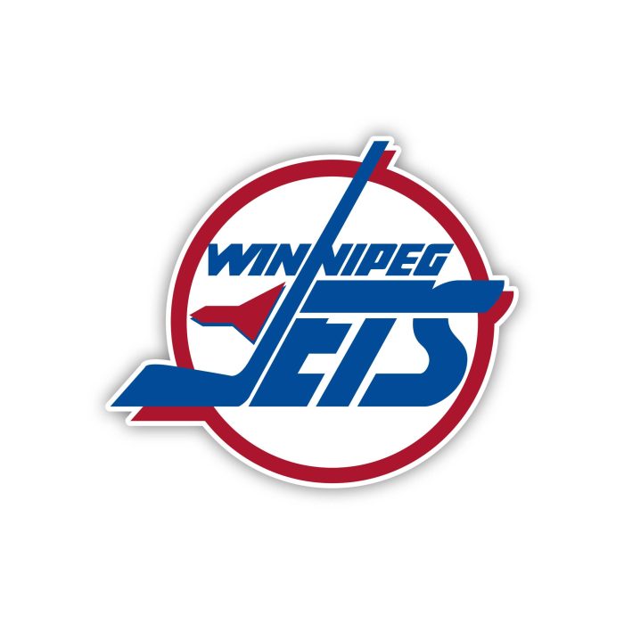 Winnipeg Jets - Red And Blue Circle - Iron On - Custom Size