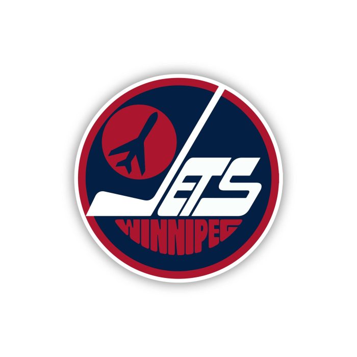 Winnipeg Jets - Red And Dark Blue Circle - Iron On - Custom Size