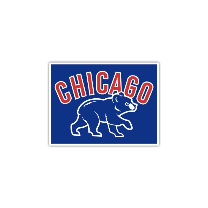 Chicago Cubs - Square with Cub - Iron On - Custom Size