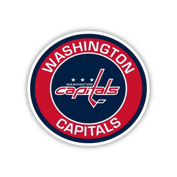 Washington Capitals - Circle With Name  - Iron On - Custom Size