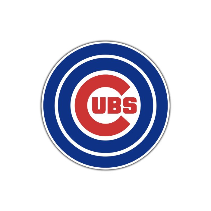 Chicago Cubs - Double Circle with Cubs in Middle - Iron On - Custom Size