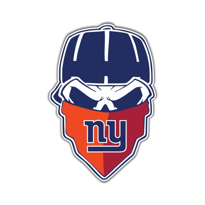 New York Giants - Skull With Cap   - Iron On - Custom Size