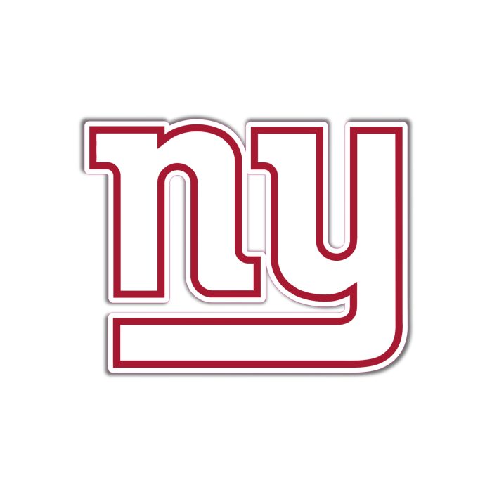 New York Giants - White And Red NY  - Iron On - Custom Size