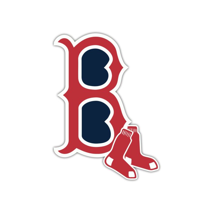 Boston Red Sox - Red and Blue B with Socks - Iron On - Custom Size