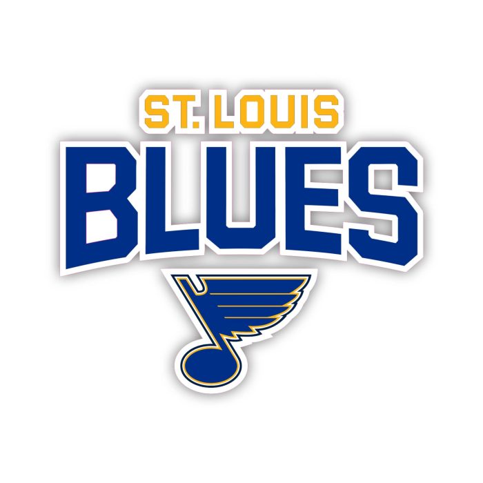 St Louis Blues - Note With Name Above  - Iron On - Custom Size