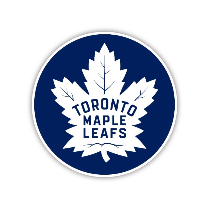 Toronto Maple Leafs - Dark Blue With White Leaf - Iron On - Custom Size