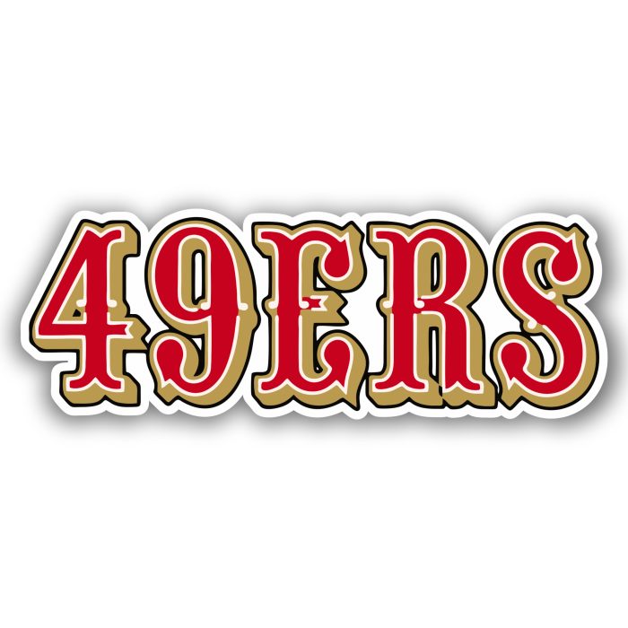 San Francisco 49ers - Gold and Red Lettering - Iron On - Custom Size