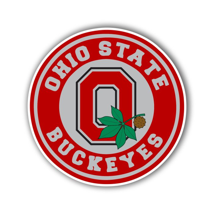 Ohio State Buckeyes - Red Circle - Iron On - Custom Size