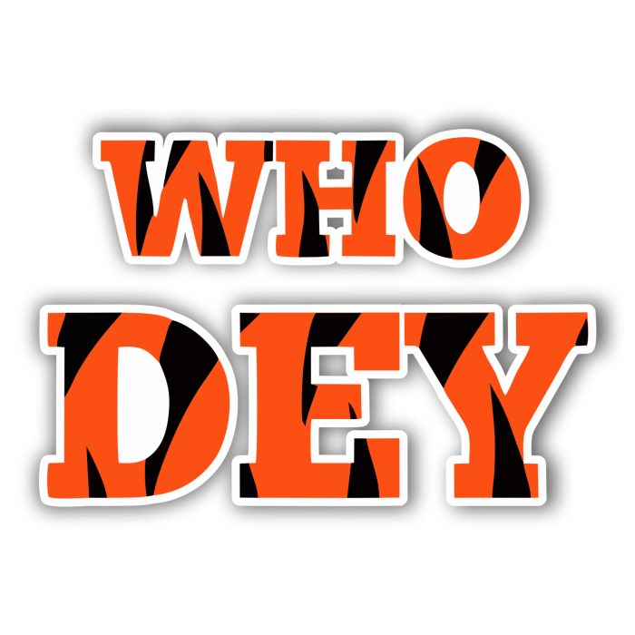 Cincinnati Bengals - Who Dey - Iron On - Custom Size