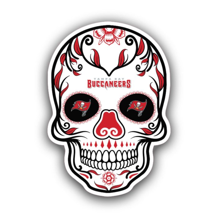 Tampa Bay Buccaneers - Sugar Skull - Iron On - Custom Size