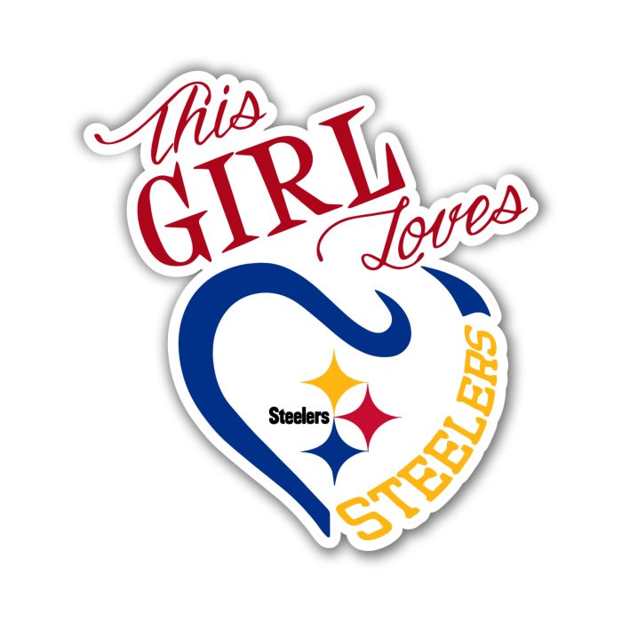 Pittsburgh Steelers - This Girl Loves Steelers - Iron On - Custom Size