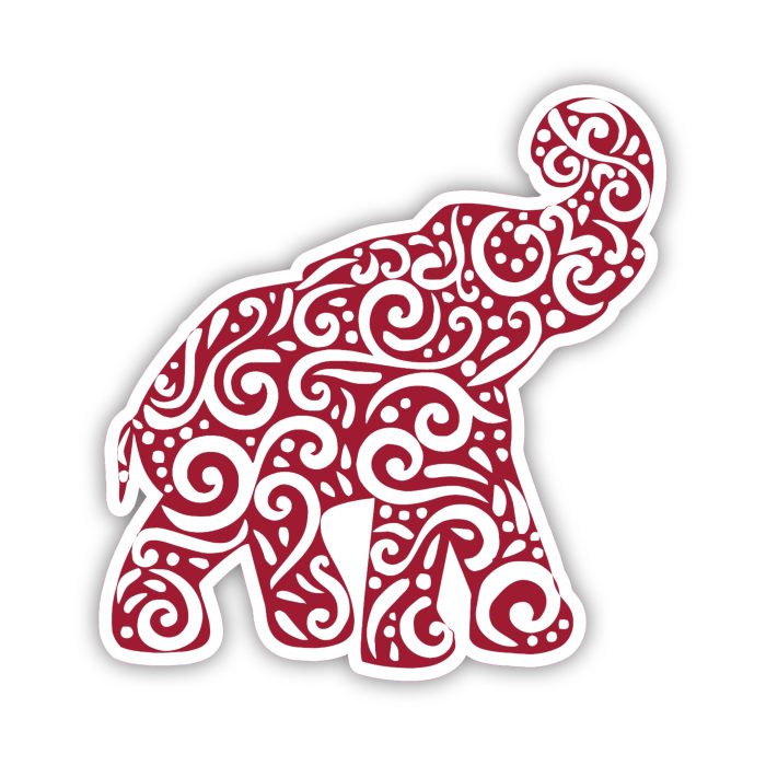 Alabama Crimson Tide - Crimson and White Elephant - Iron On - Custom Size