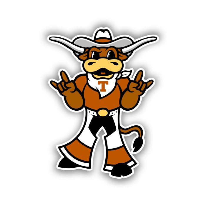 Texas Longhorns - Mascot - Iron On - Custom Size