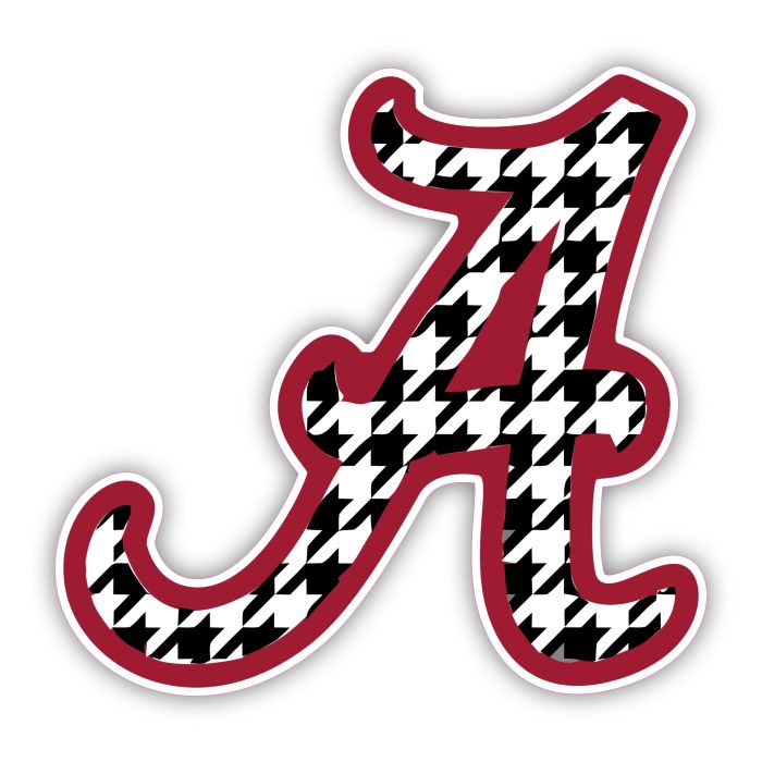 Alabama Crimson Tide - Checkered A - Temporary Tattoo