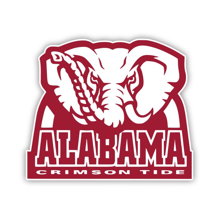 Alabama Crimson Tide - Crimson and White Elephant - Temporary Tattoo