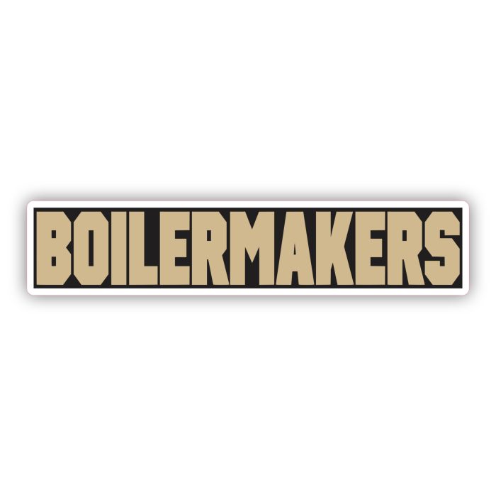 Purdue Boilermakers - Gold Lettering - Iron On - Custom Size