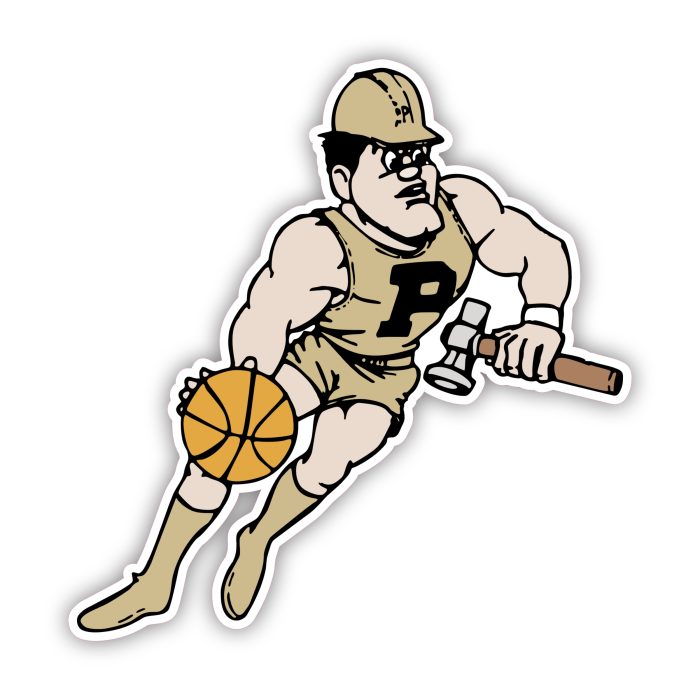 Purdue Boilermakers - Pete with Basketball - Iron On - Custom Size