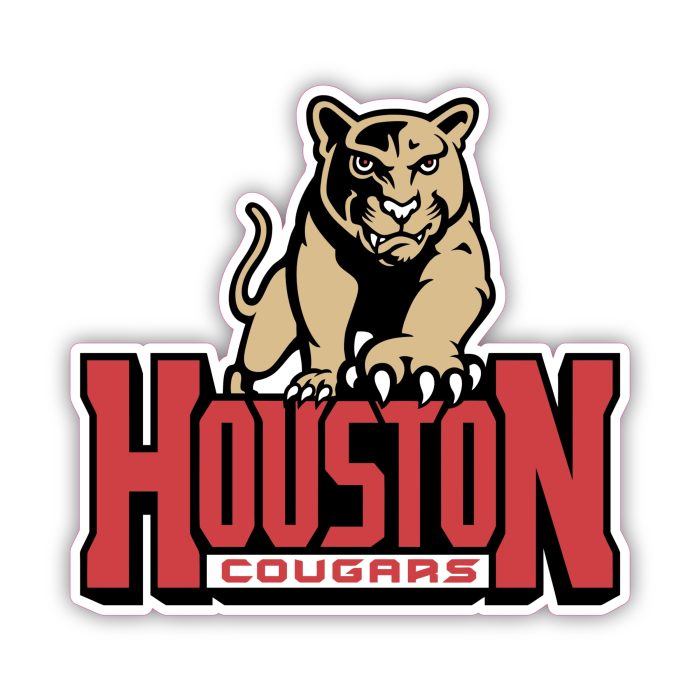 University of Houston Cougars - Cougar with Lettering - Iron On - Custom Size