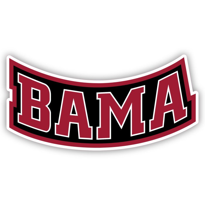 Alabama Crimson Tide - Crimson and Black Bama - Temporary Tattoo