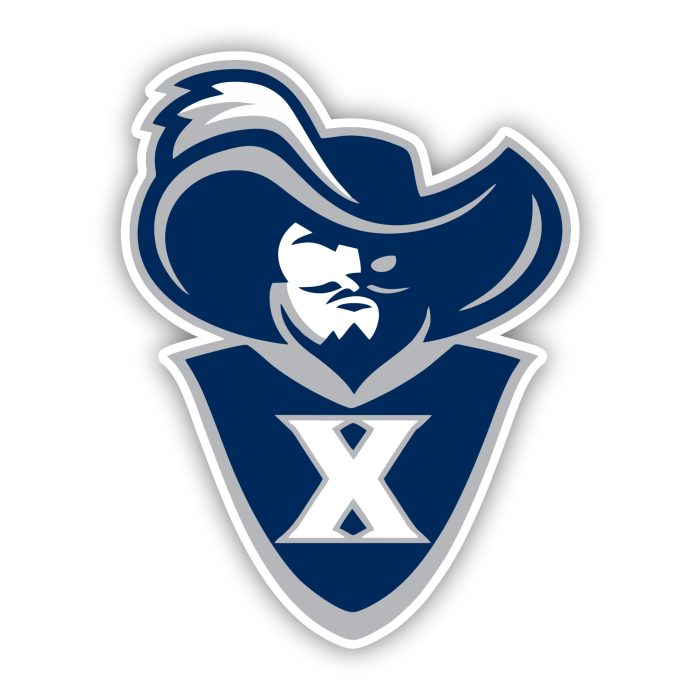 Xavier University - Blue Guy with White X - Iron On - Custom Size