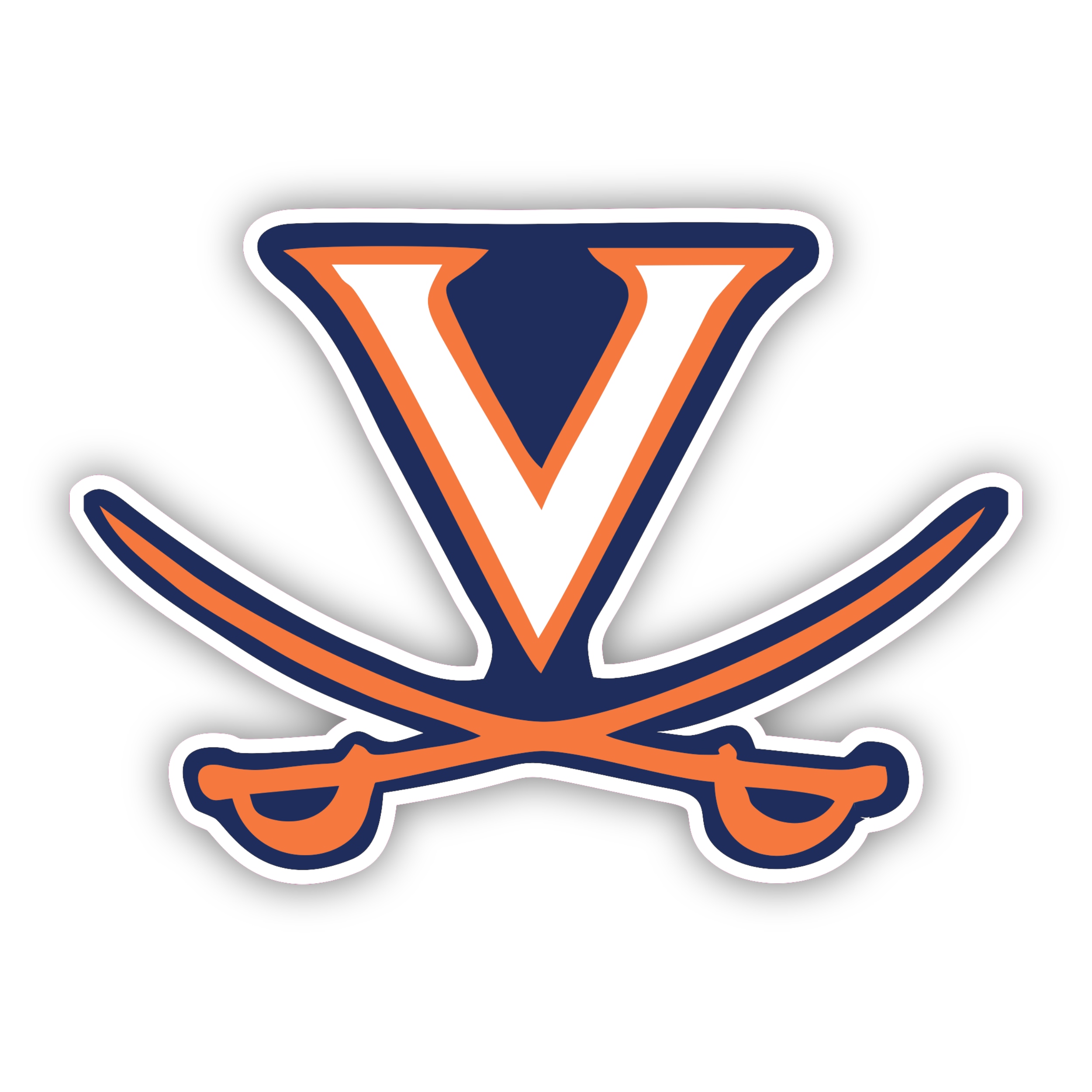 Virginia Cavaliers - V with Swords - Iron On - Custom Size
