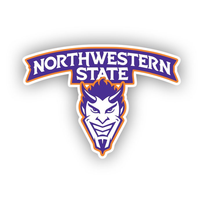 Northwestern State - Name with Head Below - Iron On - Custom Size