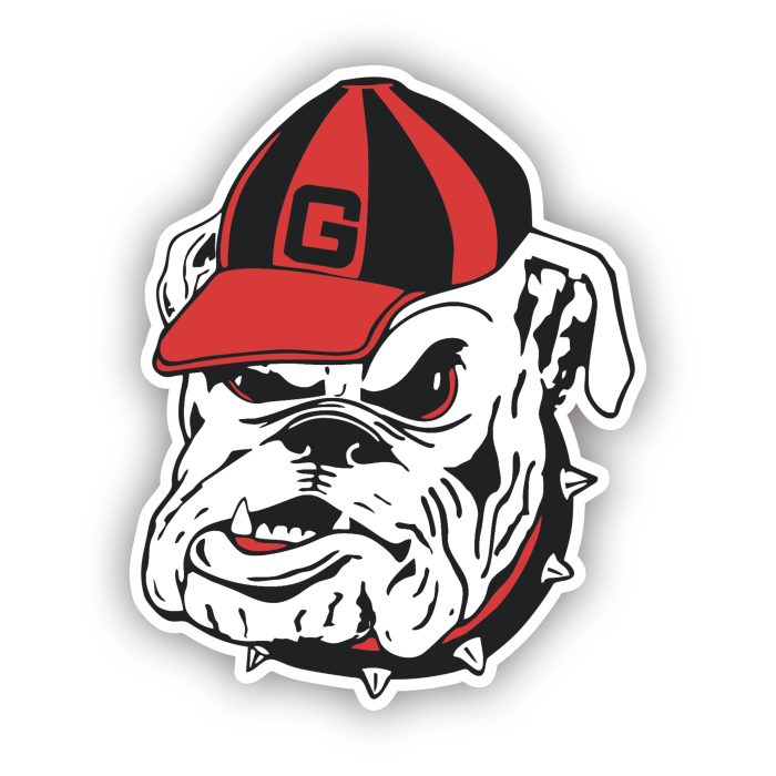 Georgia Bulldogs - Bulldog with Cap  - Iron On - Custom Size