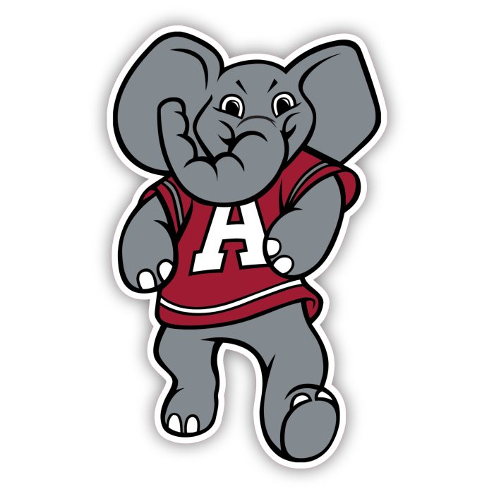 Alabama Crimson Tide - Elephant with Jersey - Temporary Tattoo