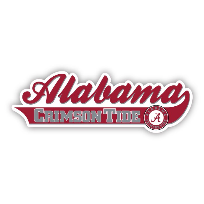 Alabama Crimson Tide - Crimson and Gray Lettering - Temporary Tattoo