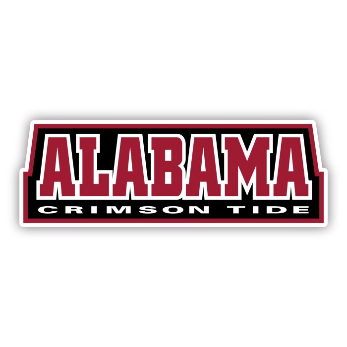 Alabama Crimson Tide - Black with Crimson Lettering - Temporary Tattoo