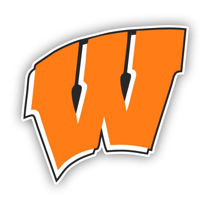 Wisconsin Badgers - Orange W  - Iron On - Custom Size