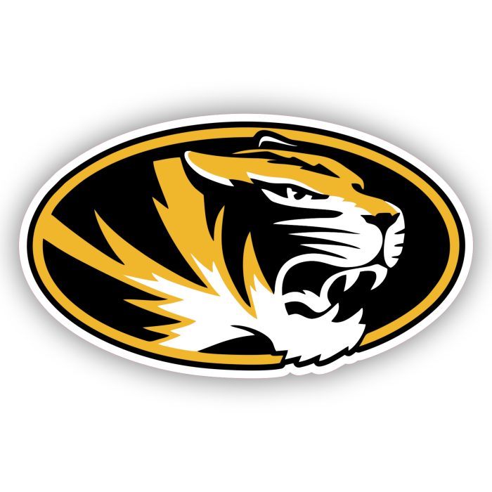 Missouri Tigers - Tiger Head with Oval - Iron On - Custom Size