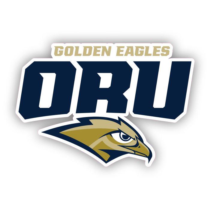 Oral Roberts Golden Eagles - ORU with Eagle Head  - Iron On - Custom Size