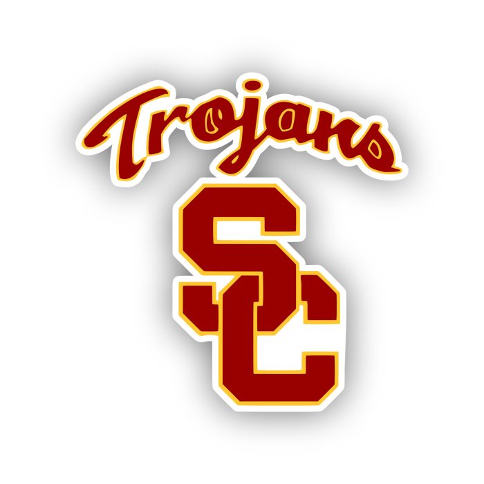 USC Trojans - Red Trojan with SC- Iron On - Custom Size