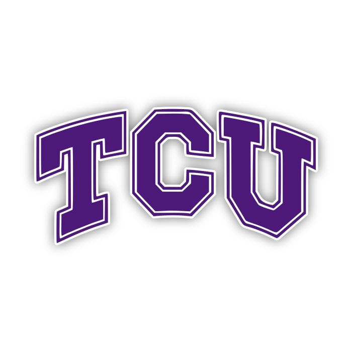 TCU Horned Frogs - Purple and White TCU - Iron On - Custom Size