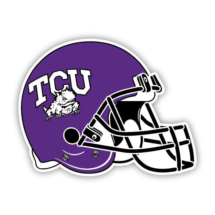 TCU Horned Frogs - Helmet - Iron On - Custom Size