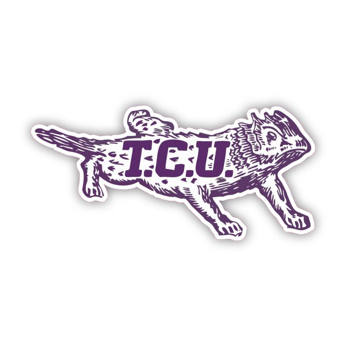 TCU Horned Frogs - Frog with TCU - Iron On - Custom Size