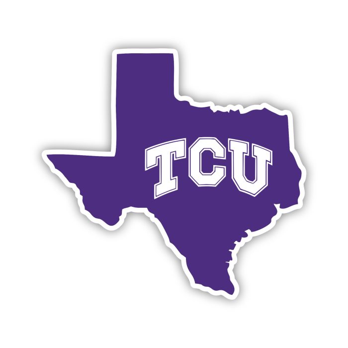 TCU Horned Frogs - State - Iron On - Custom Size