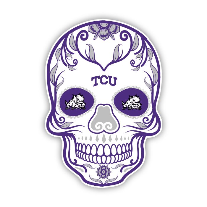 TCU Horned Frogs - Sugar Skull - Iron On - Custom Size