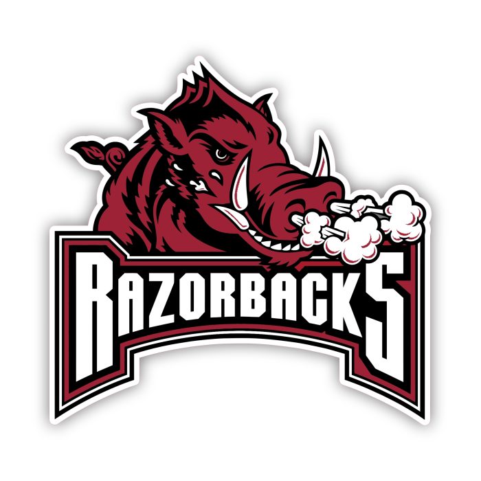 Arkansas Razorbacks - Red Hog White Razorbacks - Temporary Tattoo