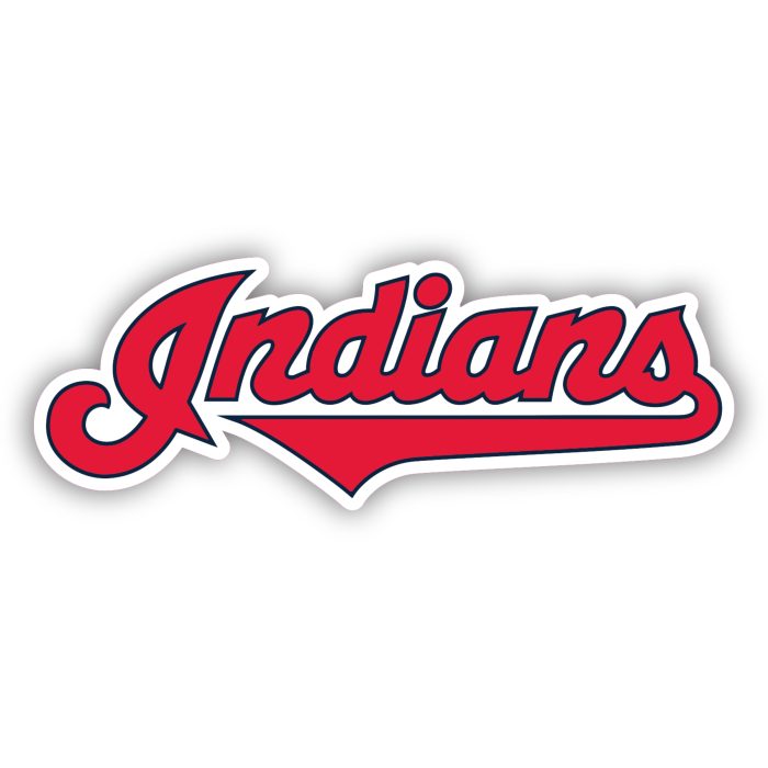 Cleveland Indians - Indians Cursive - Iron On - Custom Size