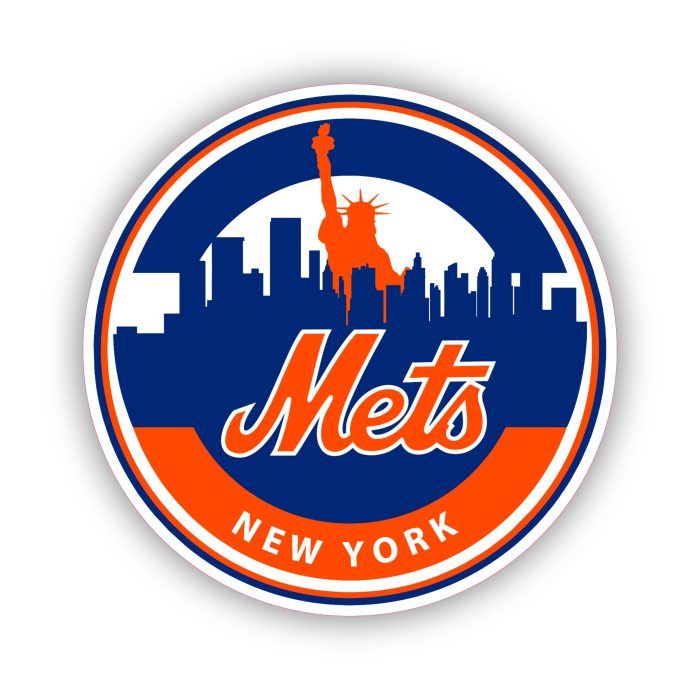 New York Mets - Blue and Orange Circle - Iron On - Custom Size