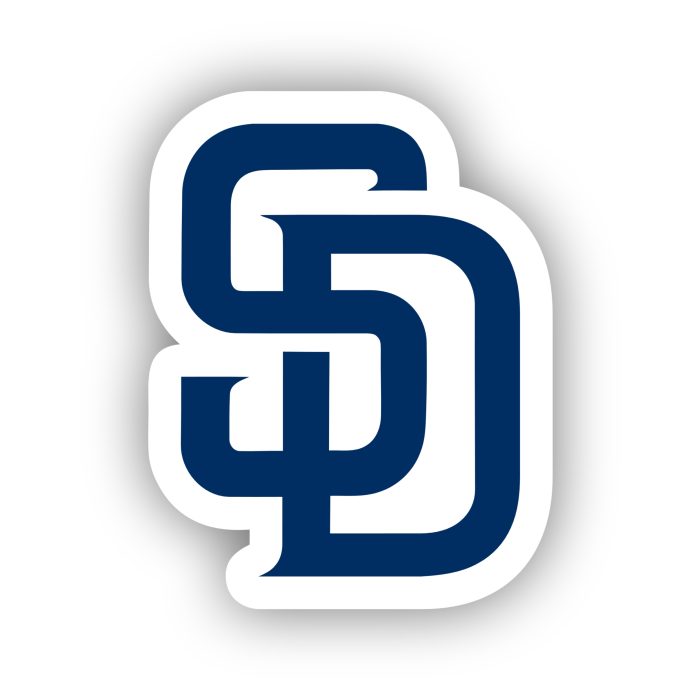 San Diego Padres - Blue SD - Iron On - Custom Size