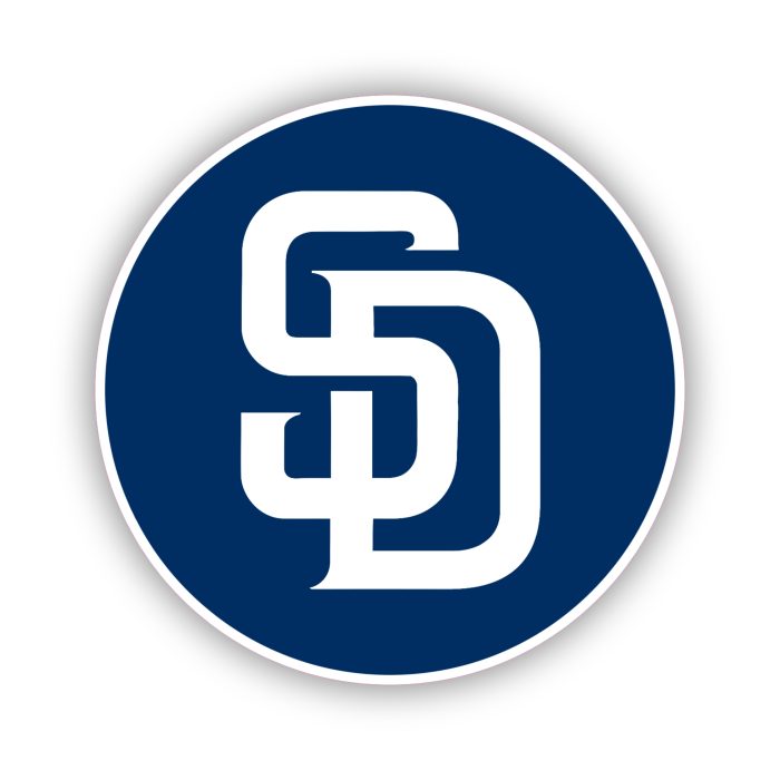 San Diego Padres - Blue Circle with SD - Iron On - Custom Size