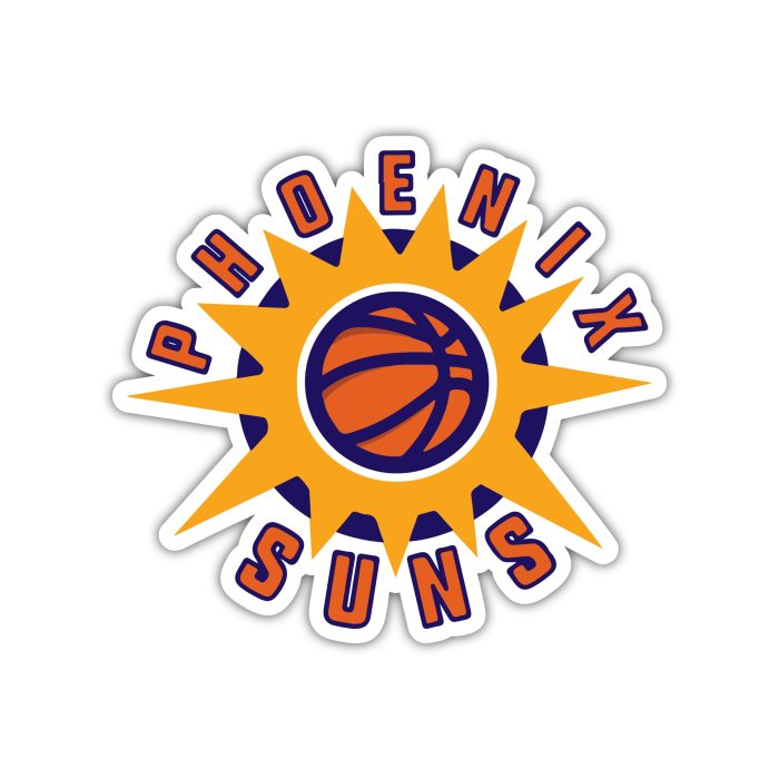 Phoenix Suns - Orange Name With Basketball - Temporary Tattoo