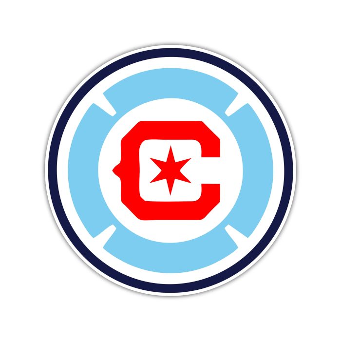 Chicago Fire FC - Blue Circle With Red C - Iron On - Custom Size