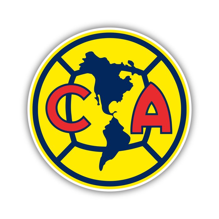 Club America - Yellow Circle With Red CA - Iron On - Custom Size